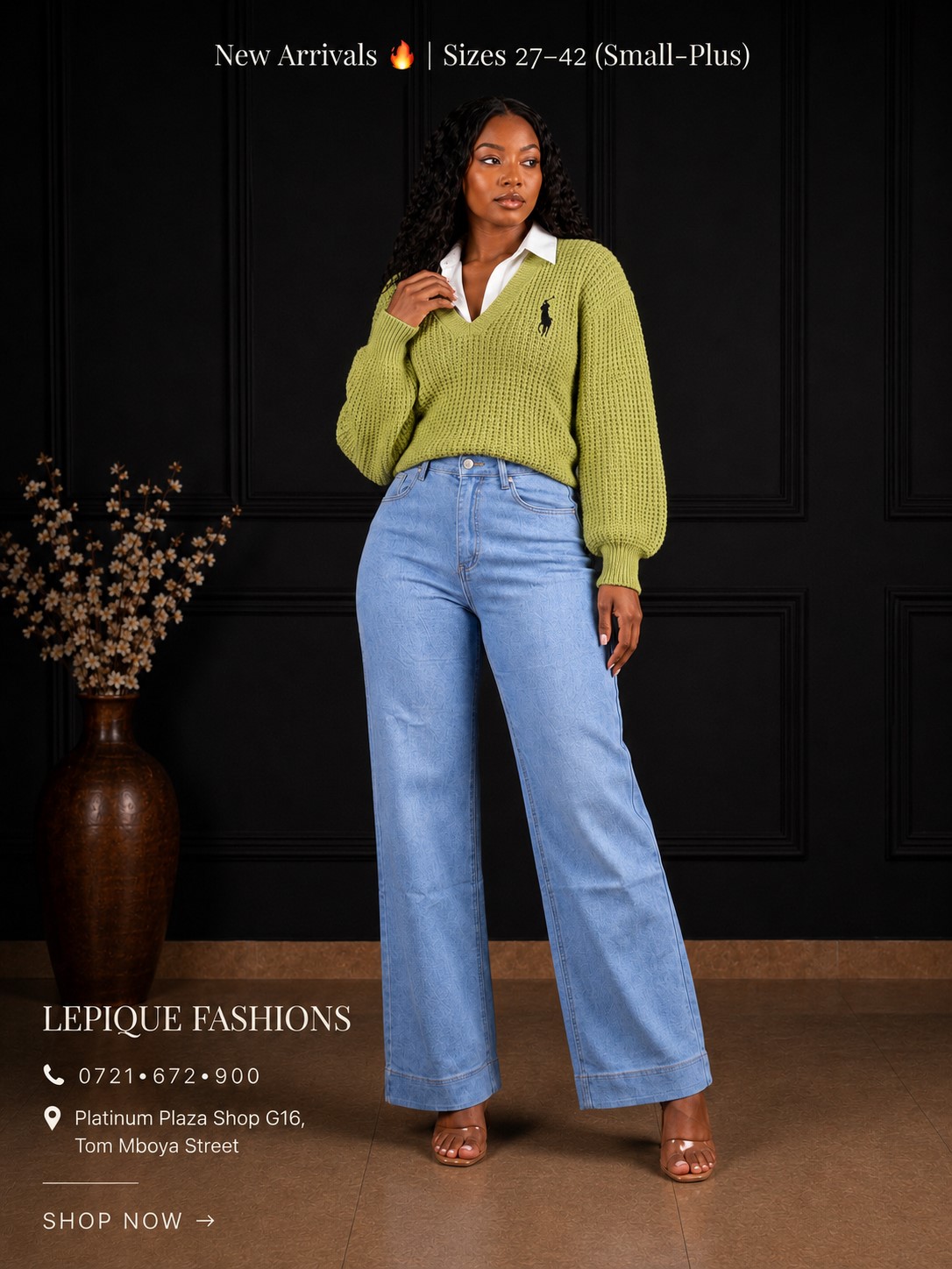 Wide Leg Light Blue Knit