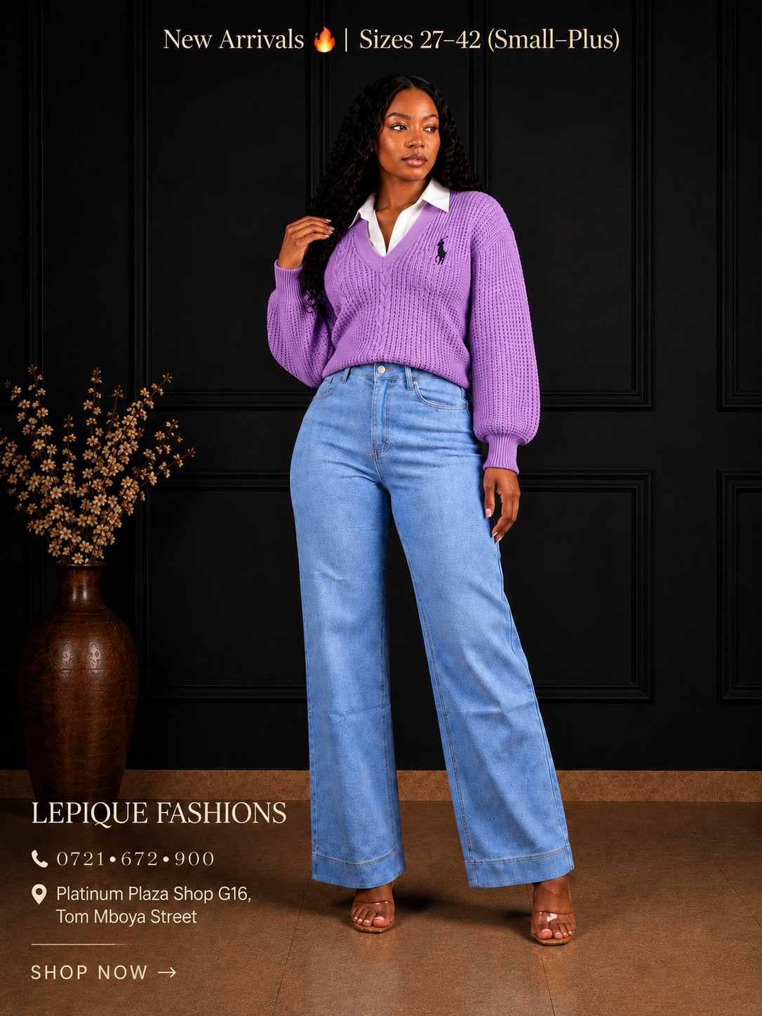 Wide Leg Light Blue Sweater