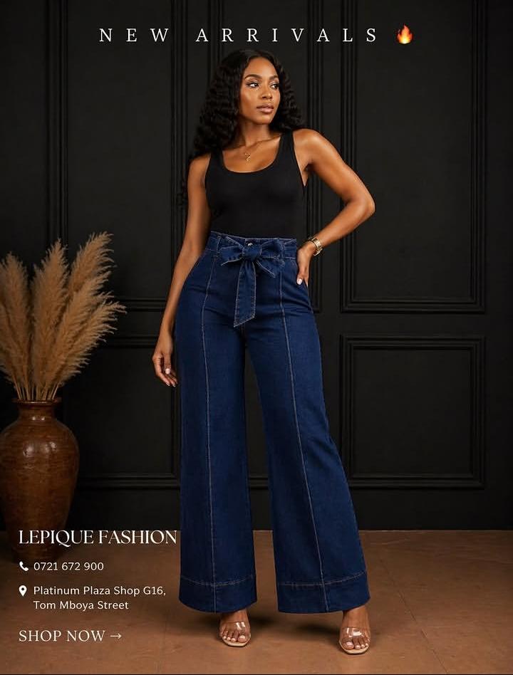 Wide Leg Dark Navy Belt