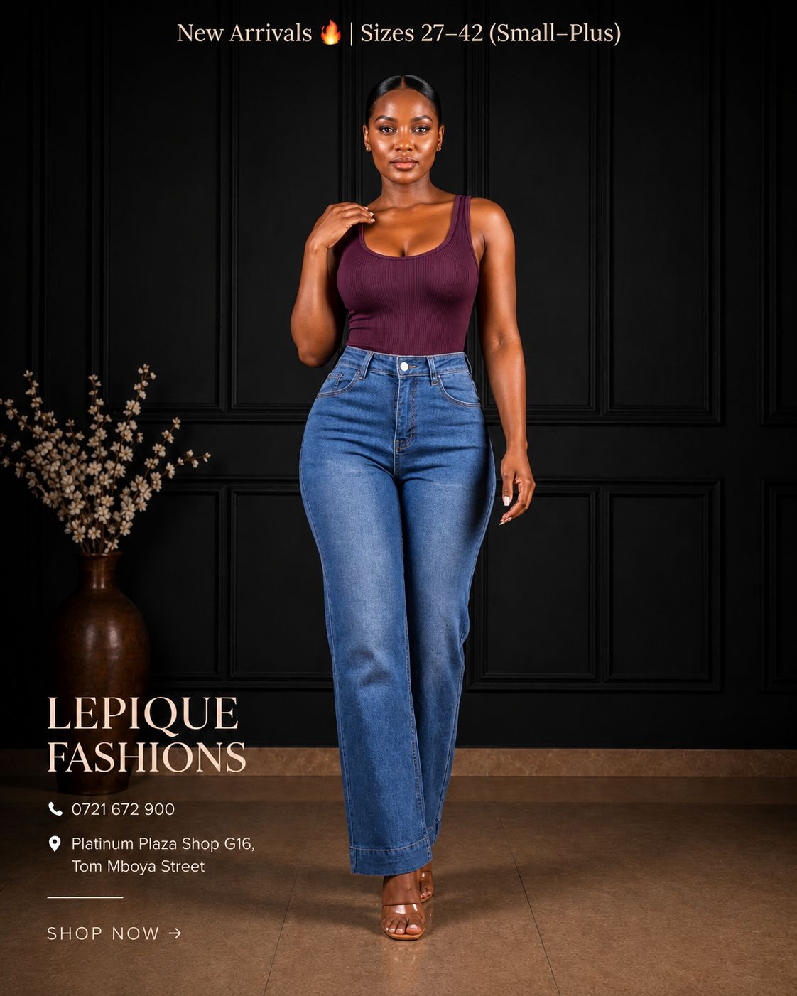 Wide Leg Medium Blue Maroon