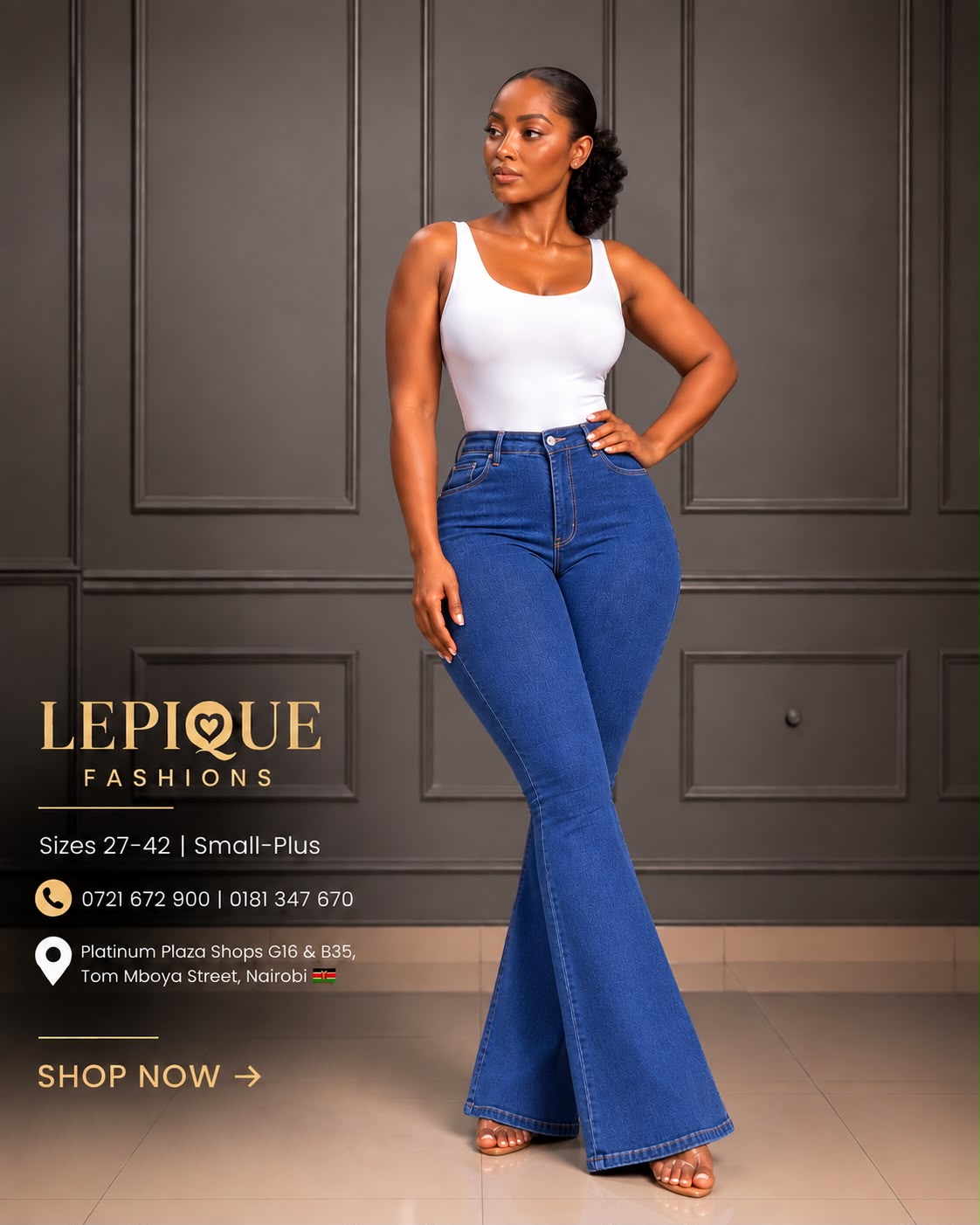 Medium blue flare jeans