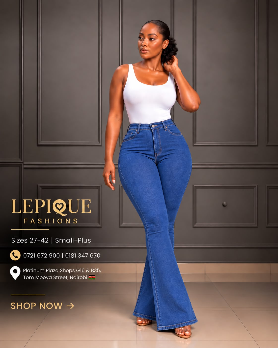 Medium blue flare jeans