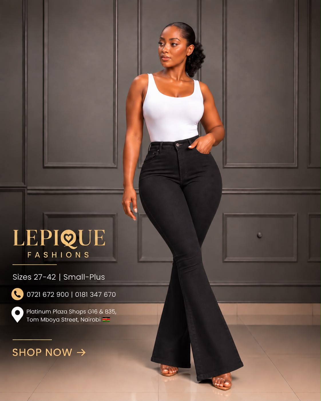Black flare jeans