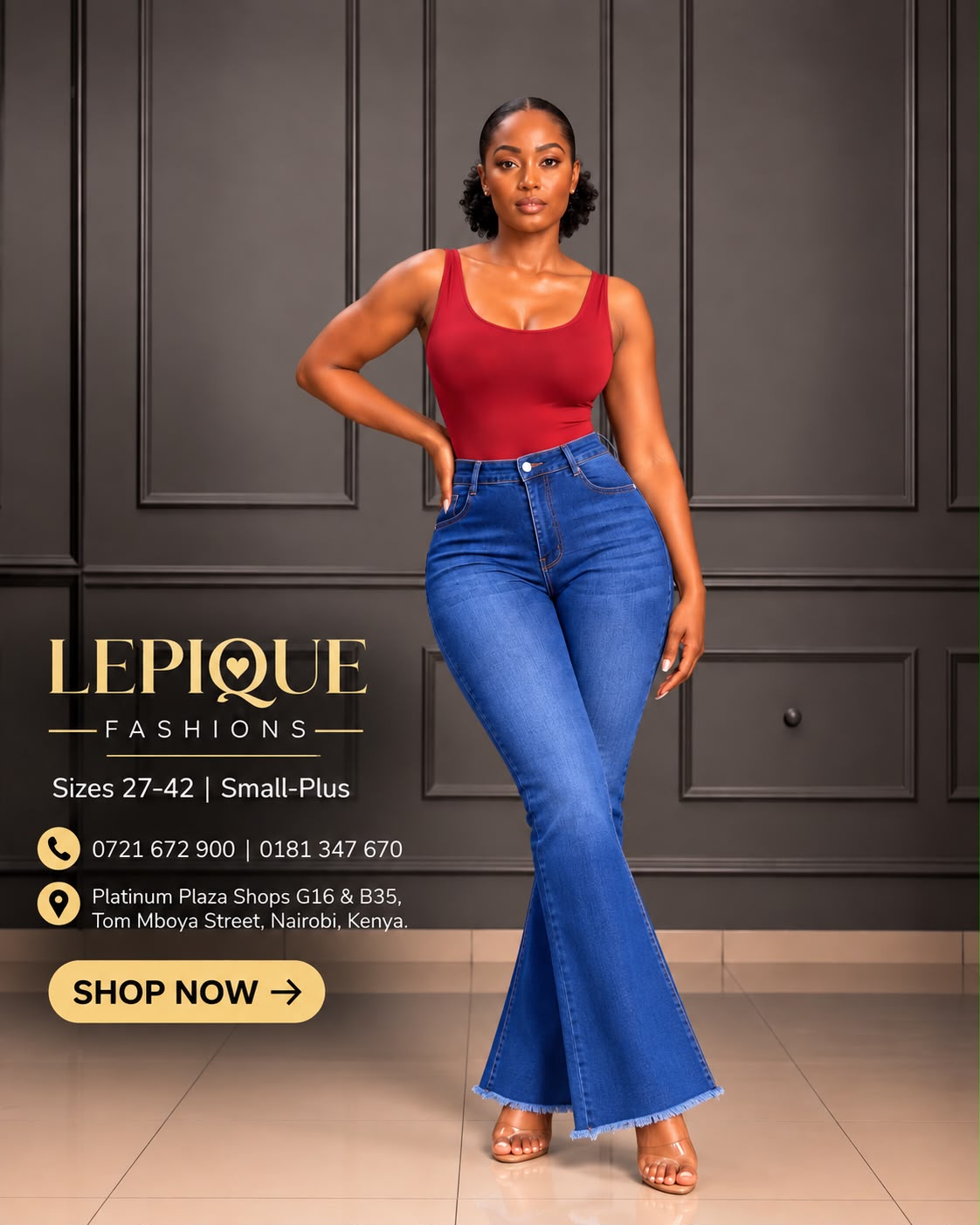 Blue flare jeans