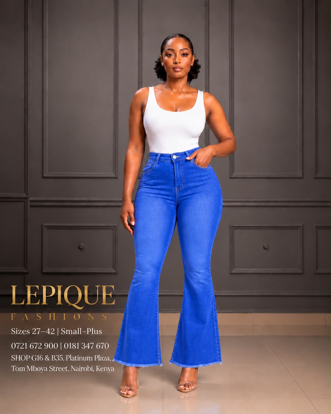 Royal blue flare jeans