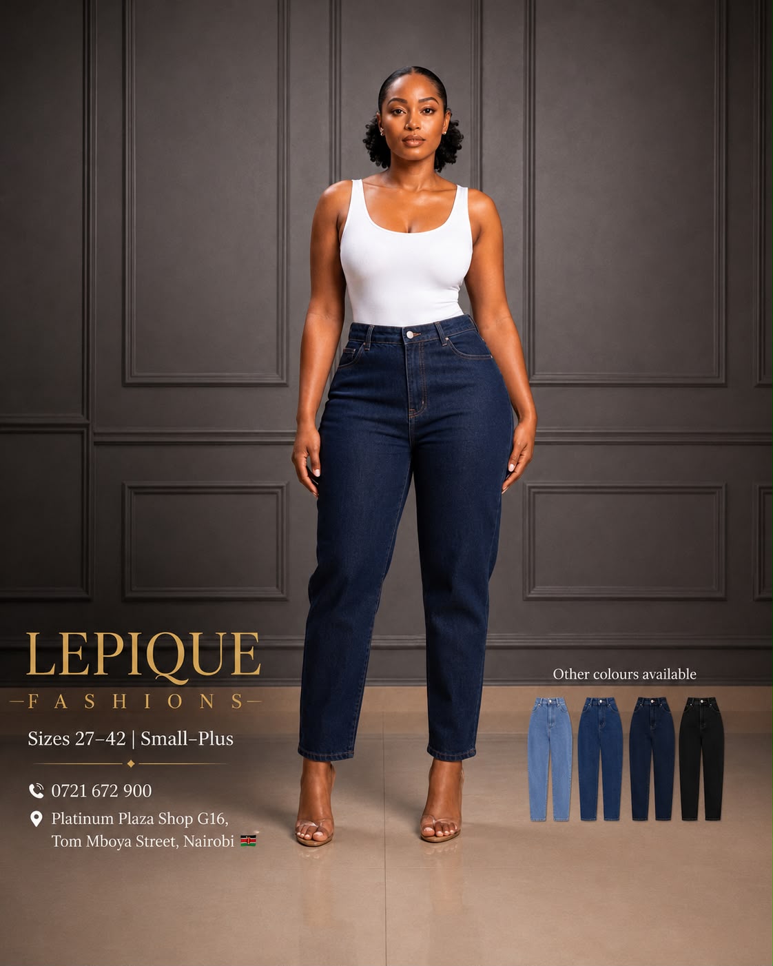 Mom Jeans – Dark Navy – LPQ-MJ-003