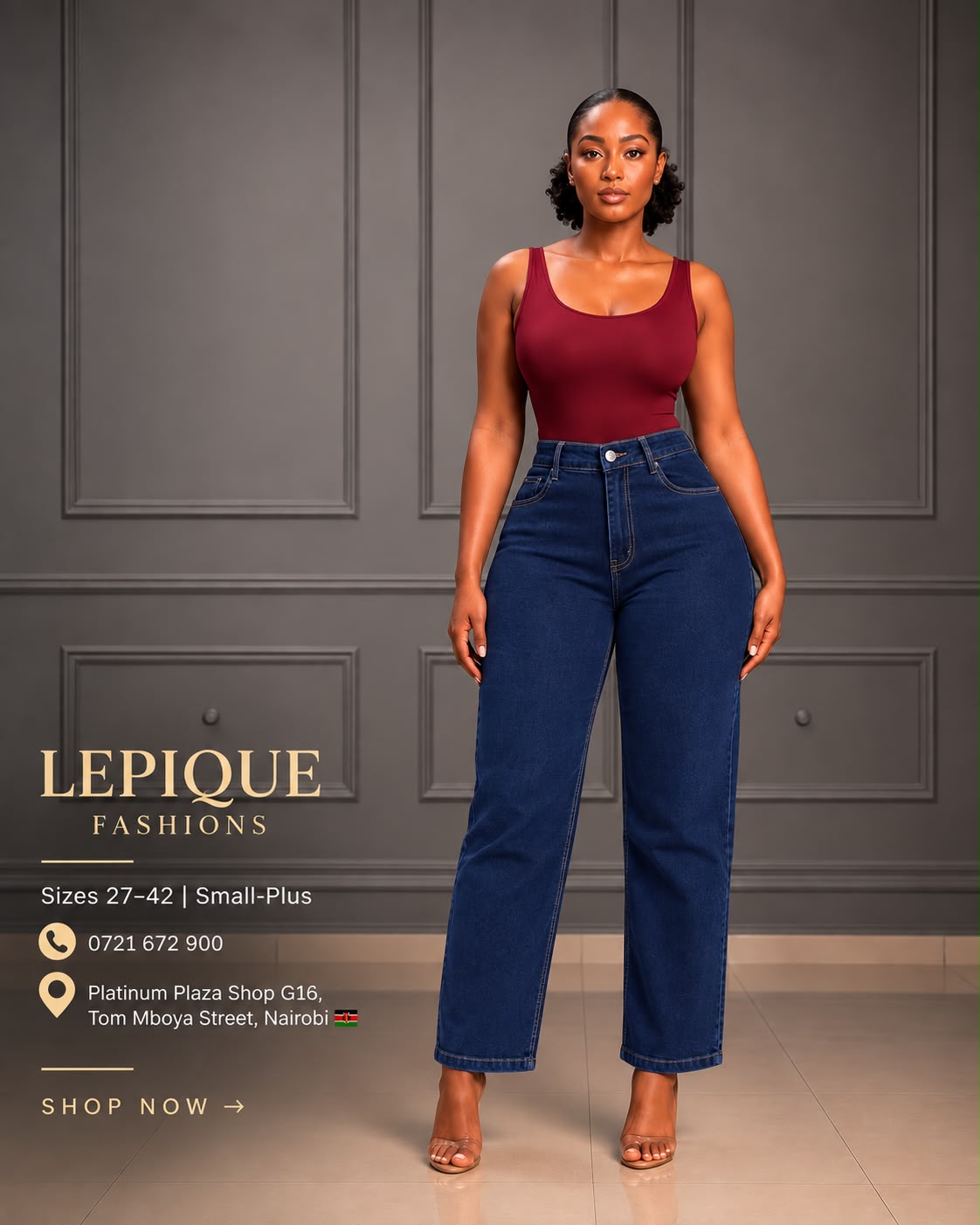 Dark navy mom jeans