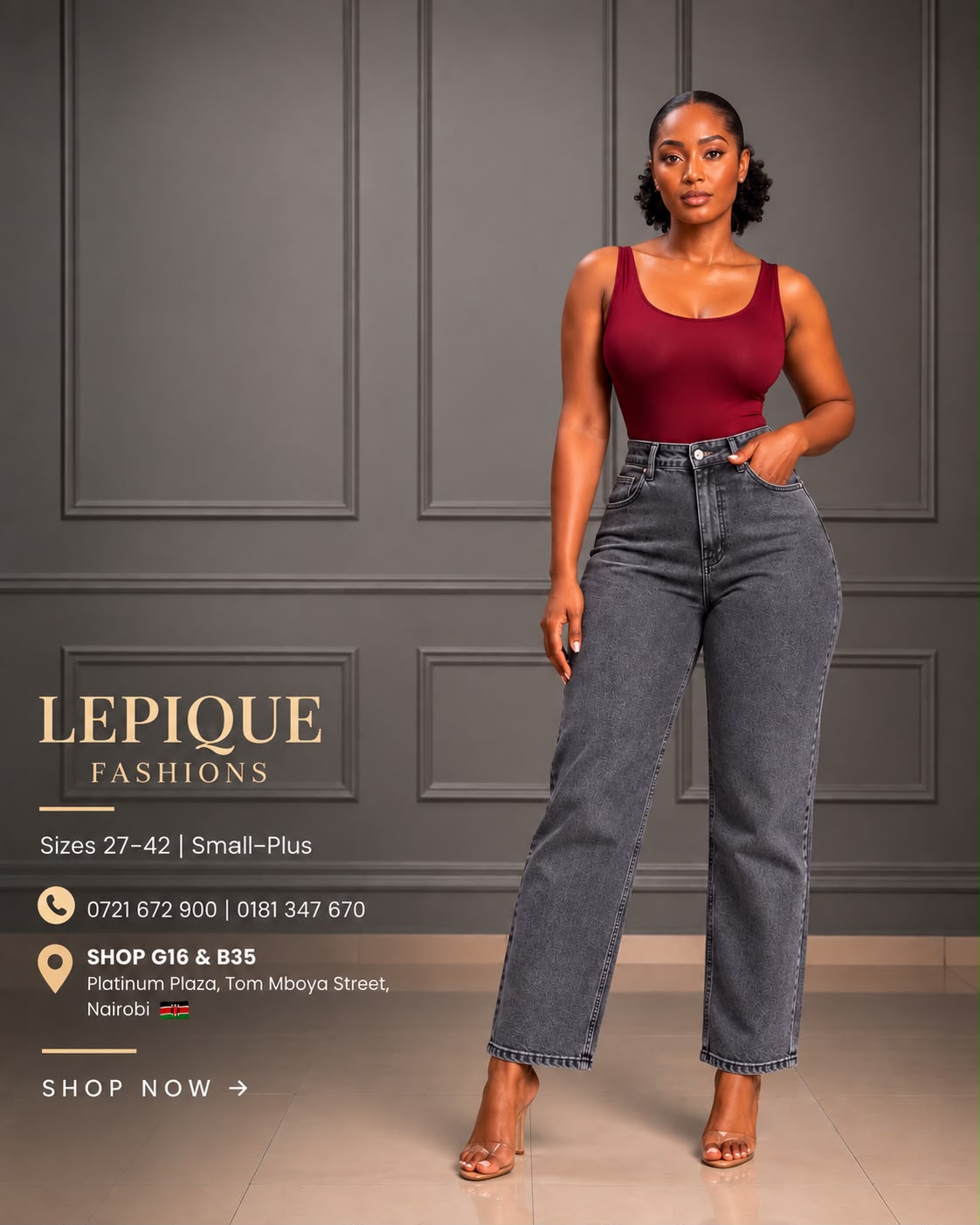 Grey mom jeans