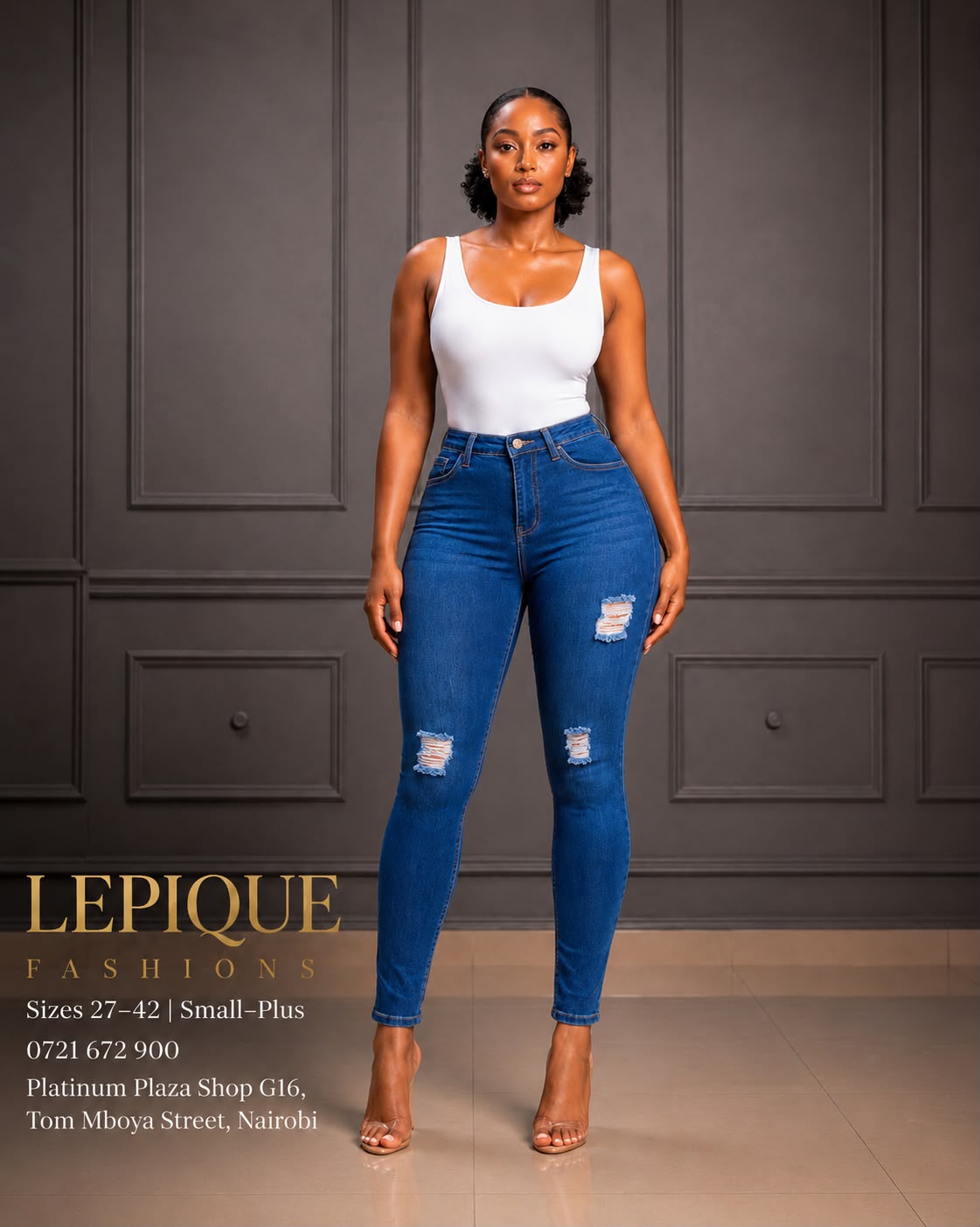 Skinny Ripped – Medium Blue – LPQ-SK-013