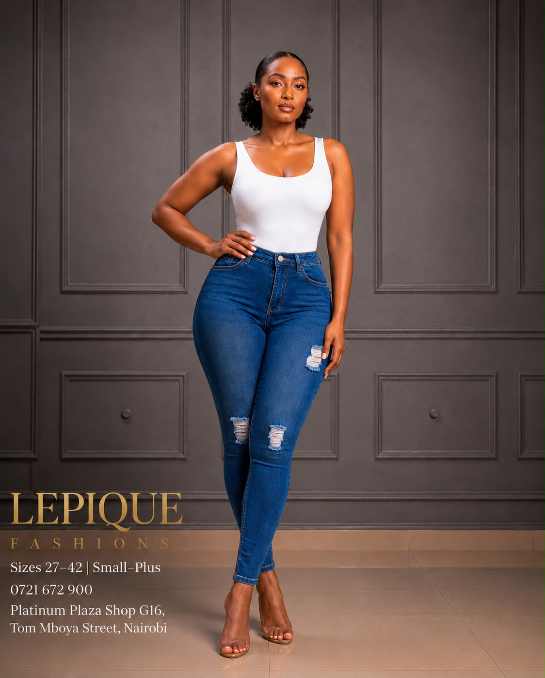 Skinny Ripped – Medium Blue (2) – LPQ-SK-014