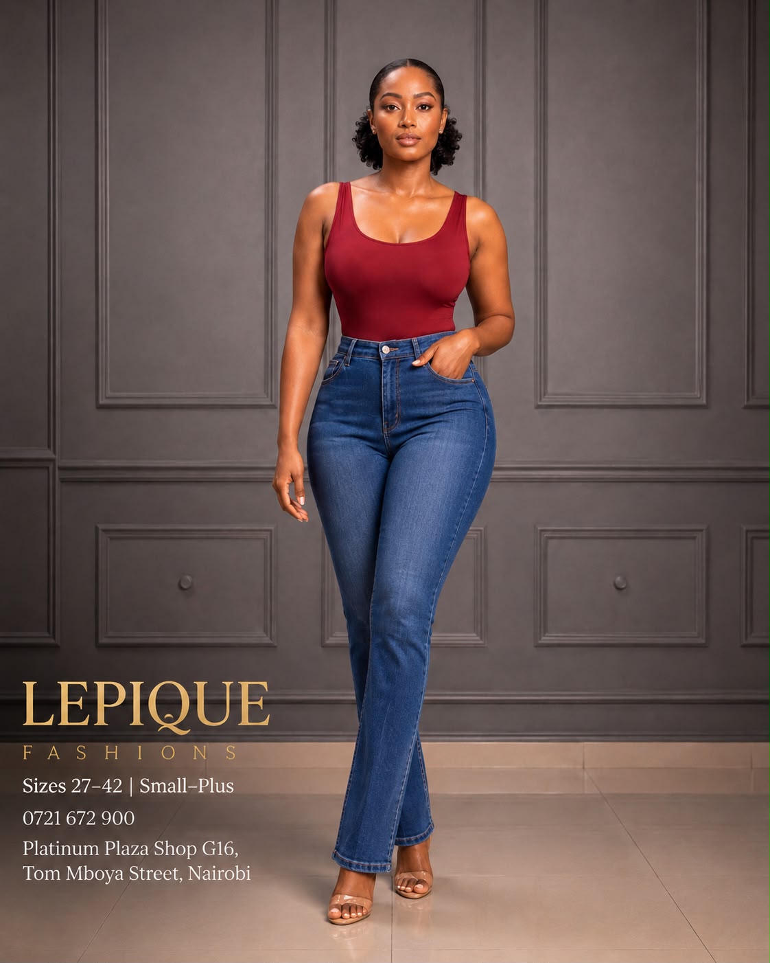 Medium blue straight jeans