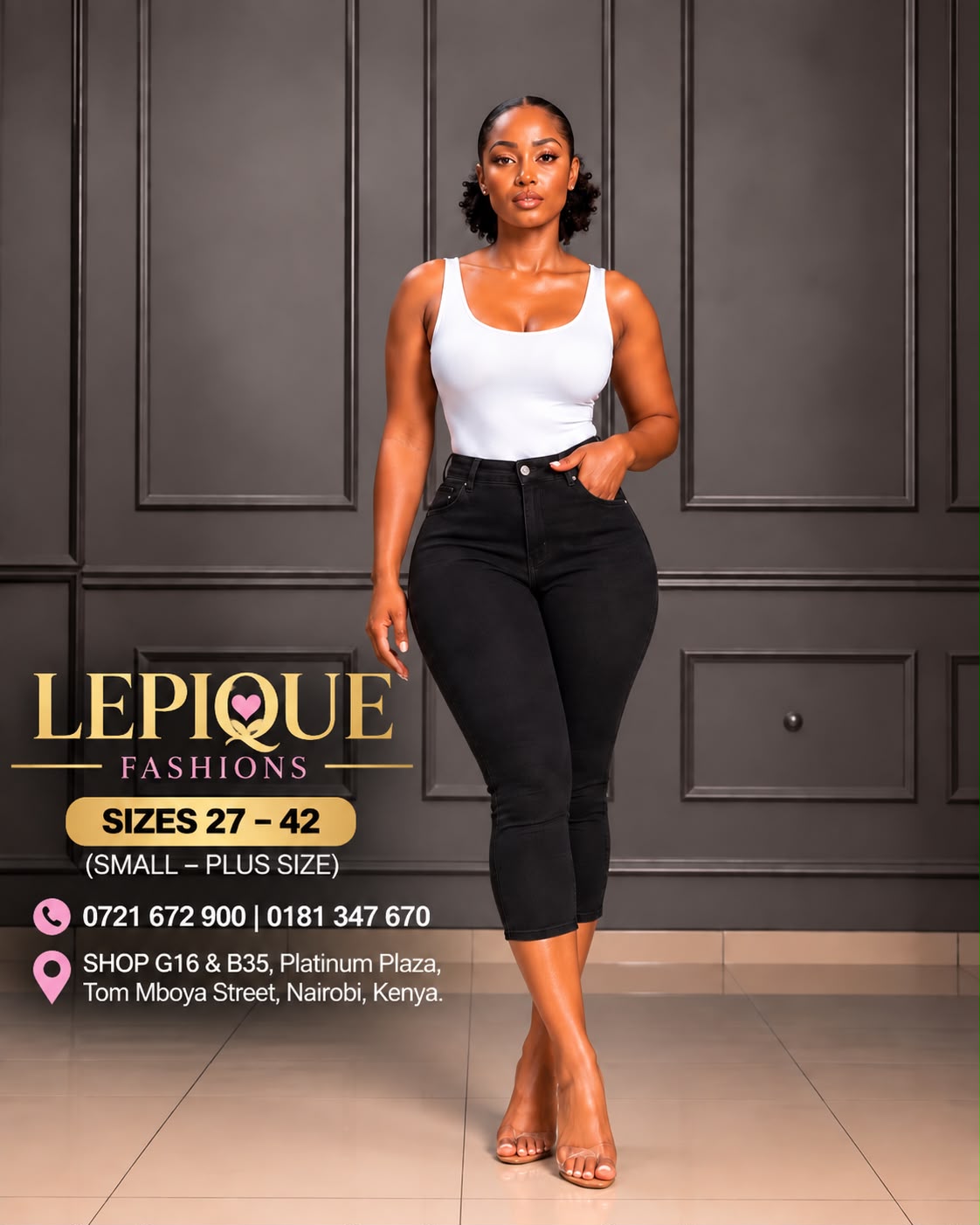 Black three-quarter jeans Nairobi