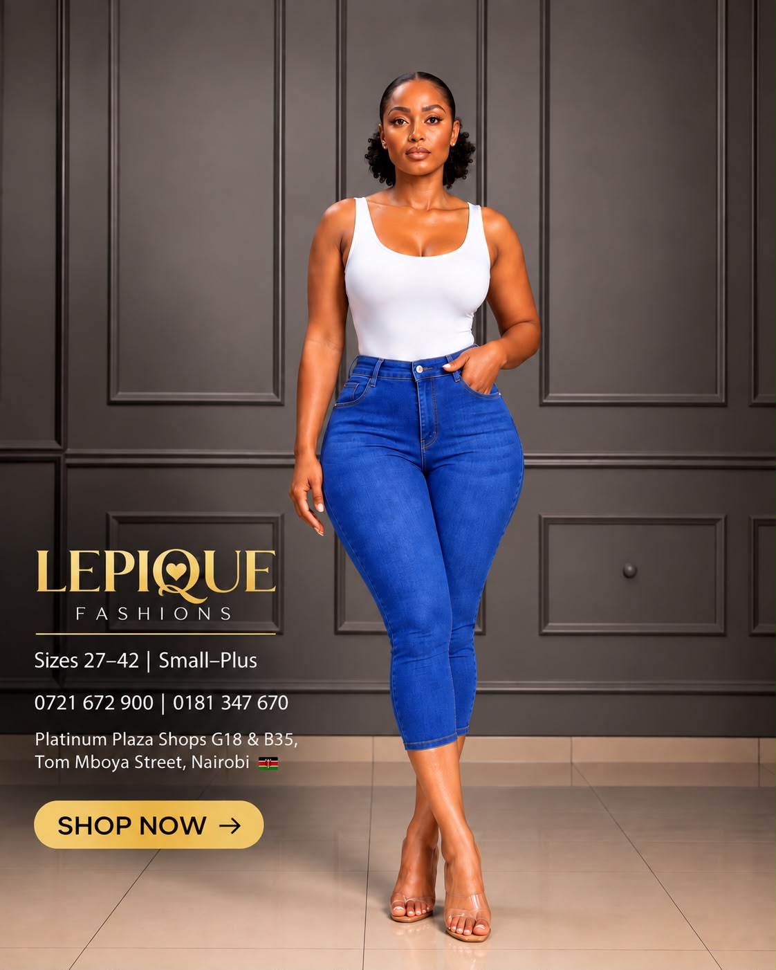 Medium blue three-quarter jeans Nairobi