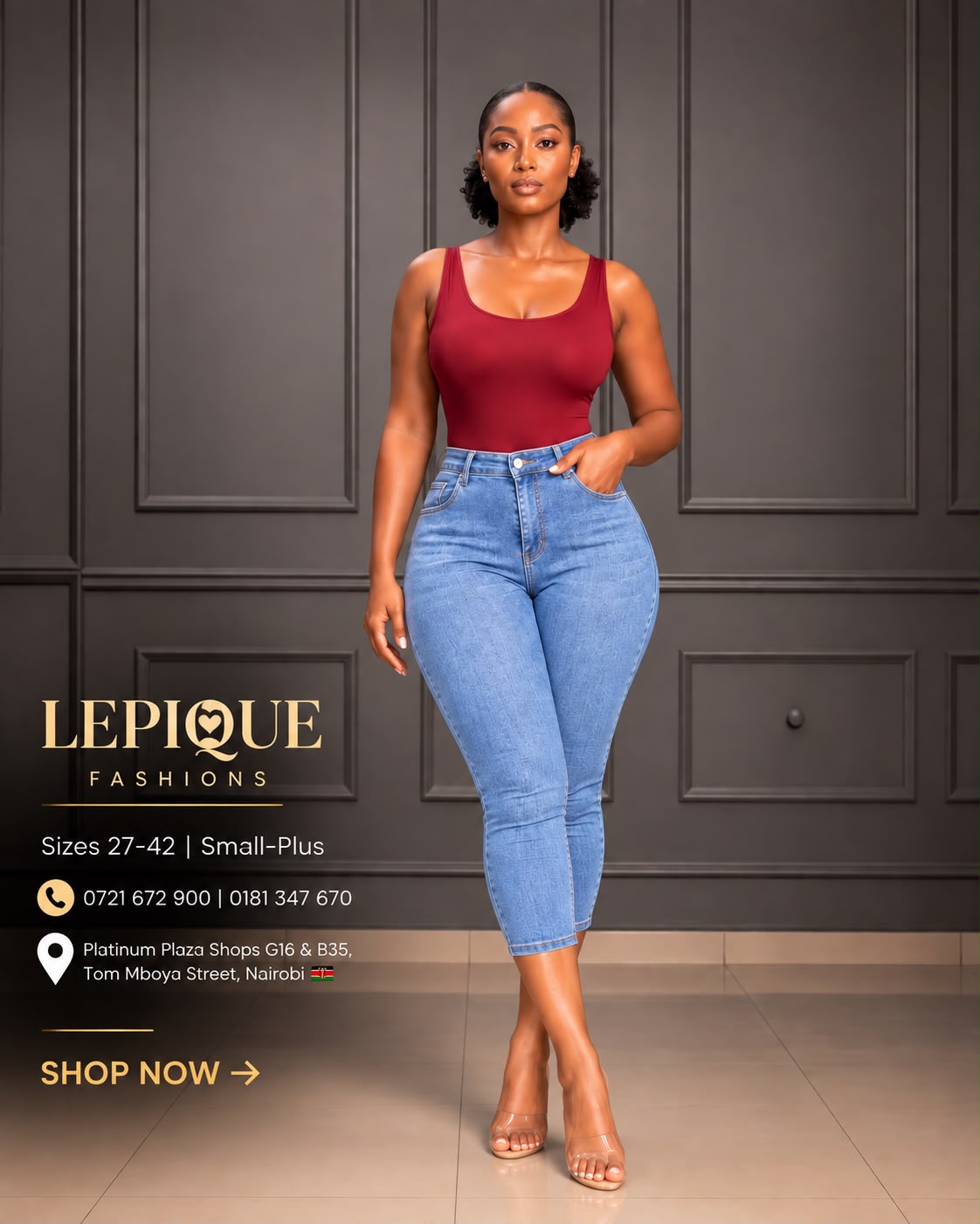 Light blue three-quarter jeans Nairobi