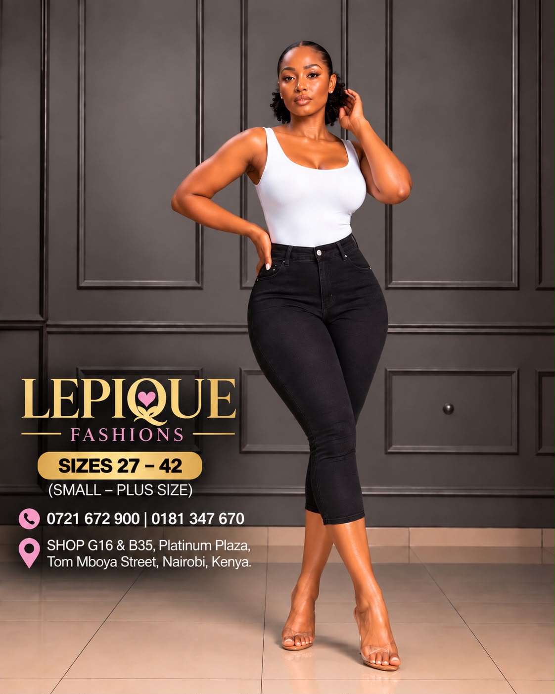 Black cropped jeans Nairobi