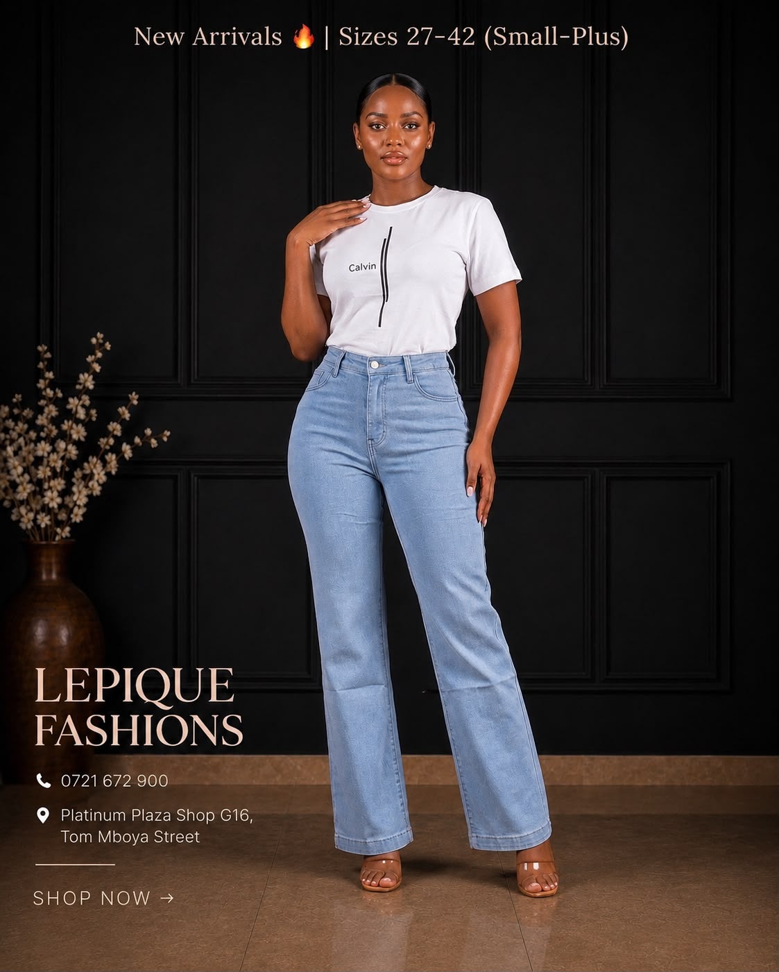 Wide Leg Light Blue Calvin