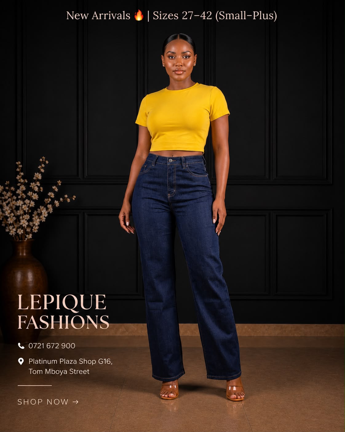 Complete the Look – Wide Leg Jeans + Crop Top | Lepique Fashions Kenya