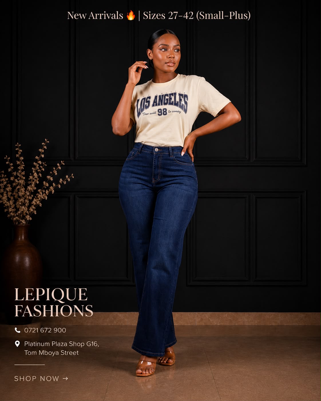 Wide Leg Dark Navy LA Tee