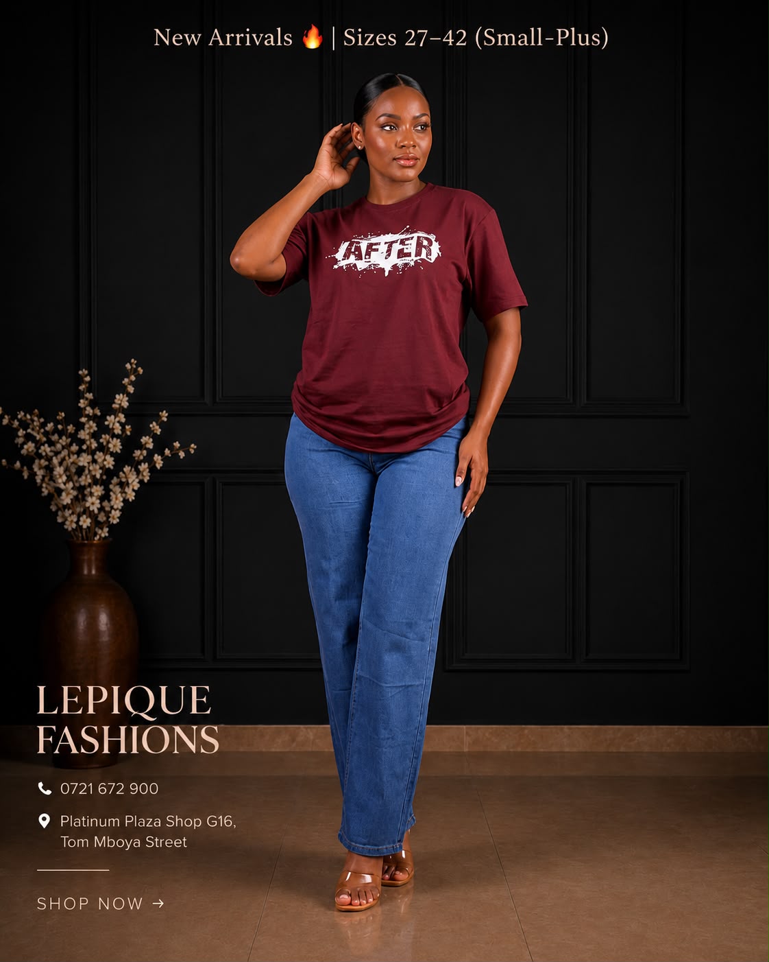 Wide Leg Medium Blue After Tee