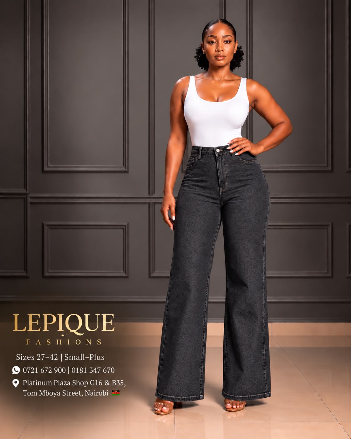 Black wide leg jeans Nairobi