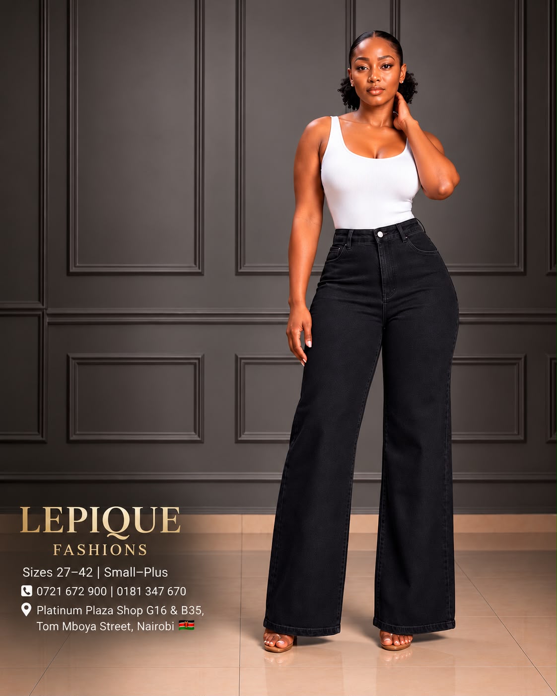 Black wide leg jeans Nairobi