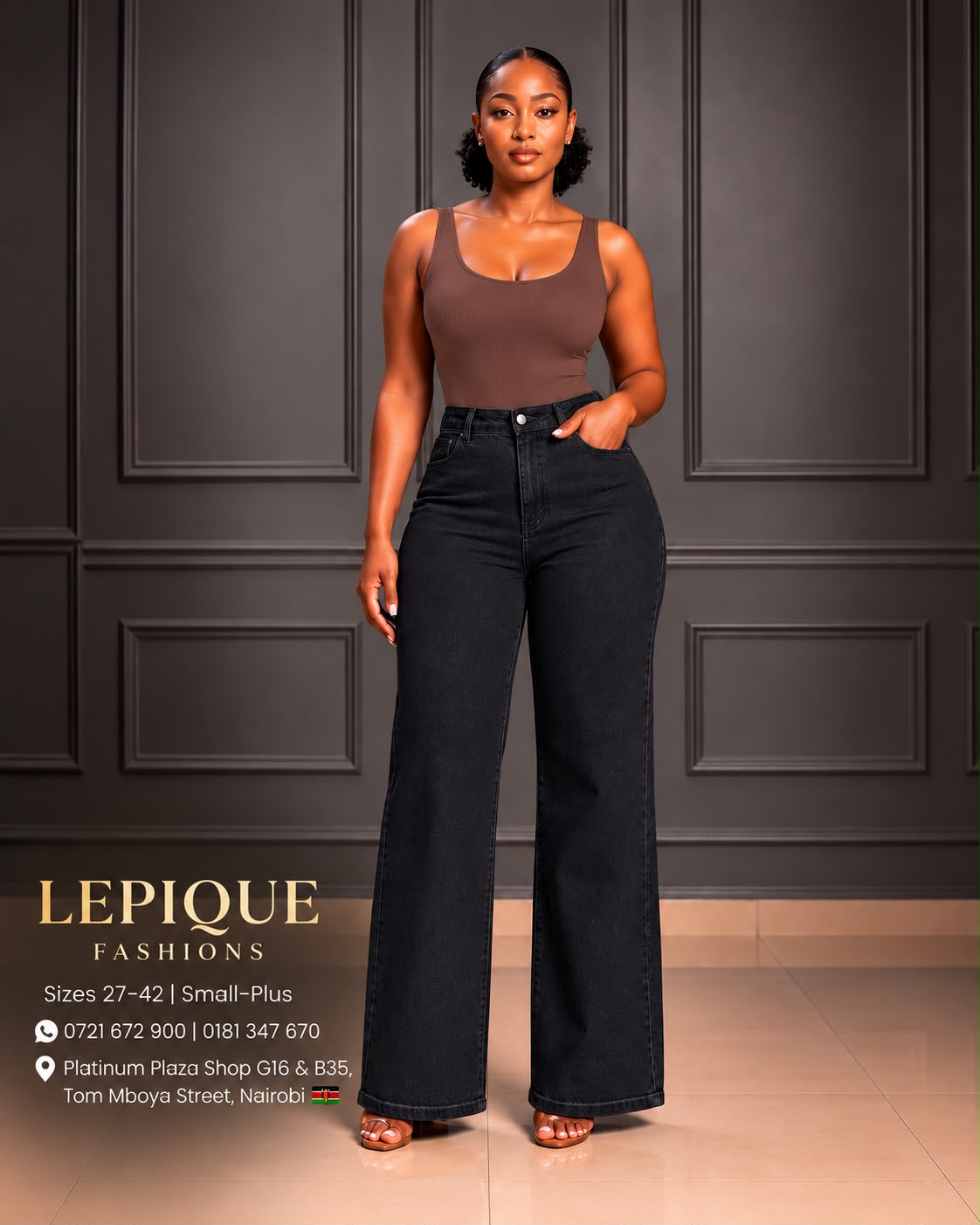 Black wide leg jeans Nairobi